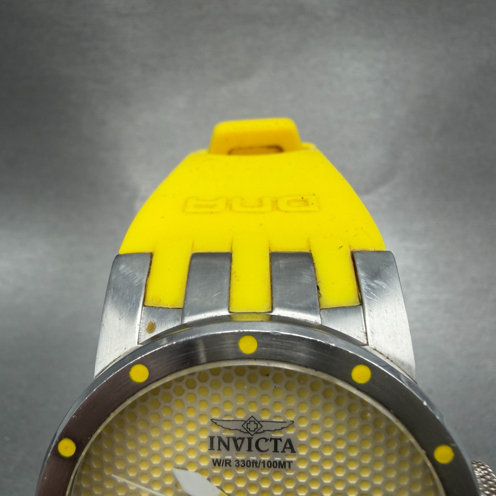 Invicta DNA Watch Men 46mm Yellow Dial Silver Tone Date Round 10420 New Battery4