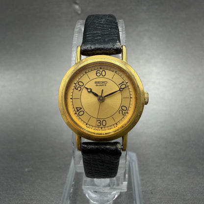 Seiko Watch Women 21mm Champagne Dial Gold Tone Round VTG 4N01-0301 New Battery0