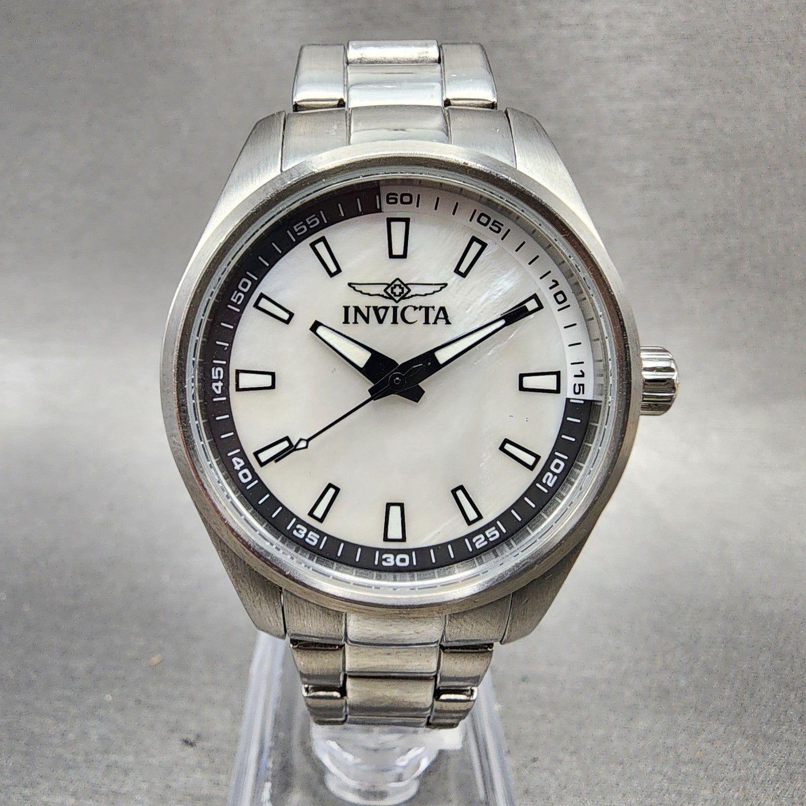 Invicta Specialty Watch Women 33mm MOP Dial Silver Tone Round 12830 New Battery0
