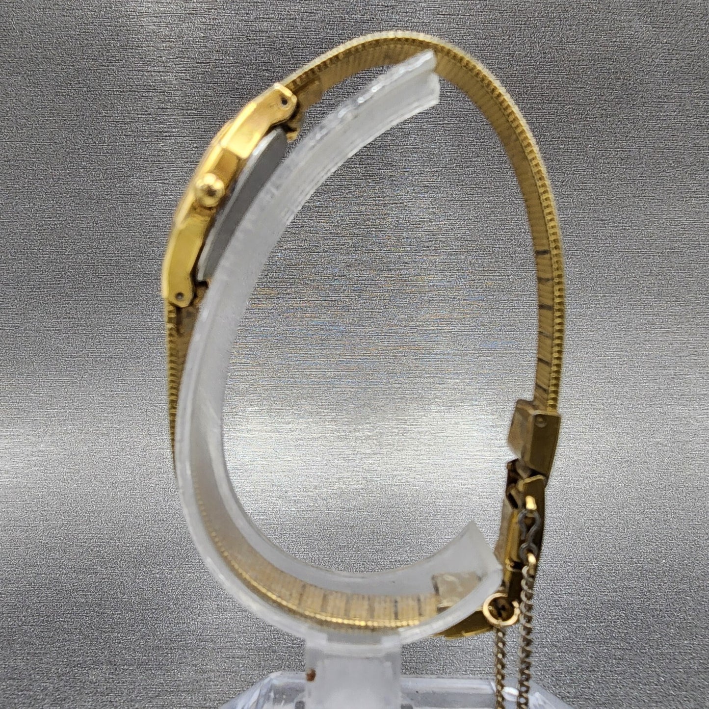 Seiko Watch Women 17mm Gold Dial Gold Tone Octagon 1N005B29 New Battery6