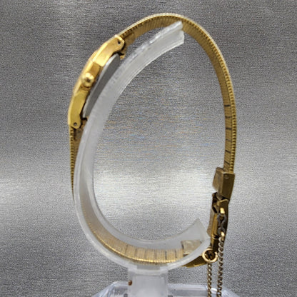 Seiko Watch Women 17mm Gold Dial Gold Tone Octagon 1N005B29 New Battery6