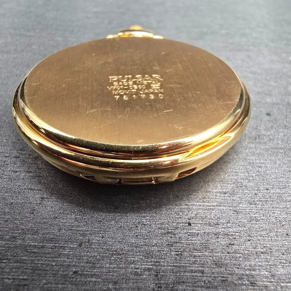 Pulsar Pocket Watch Men 46mm White Dial Gold Tone V701-0B60 New Battery13