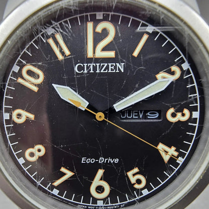 Citizen Eco-Drive Chandler Watch Men 42mm Black Dial Silver Date E101-R0077341