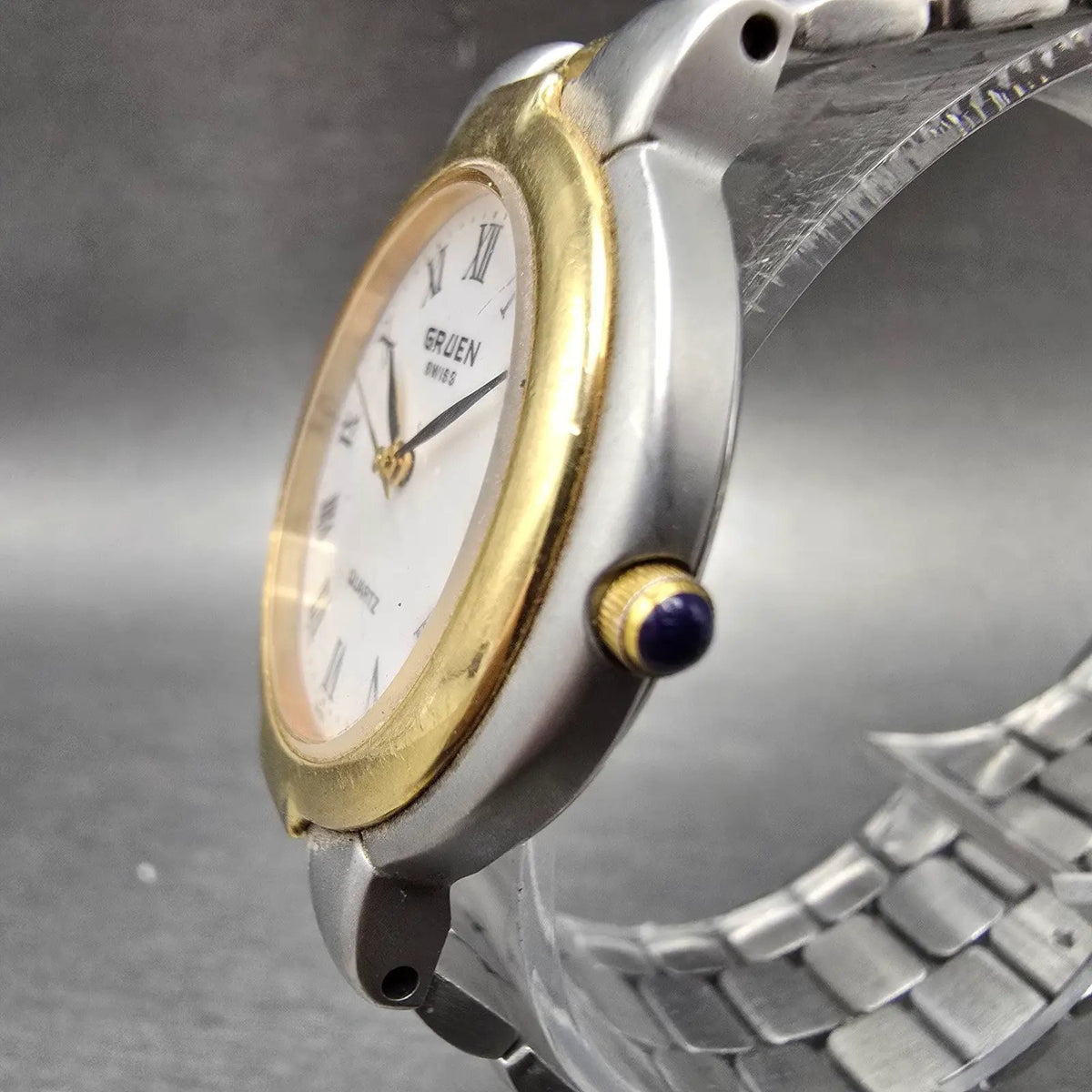 Gruen Watch Unisex 32mm White Dial Two Tone Round 275-561.101 New Battery2