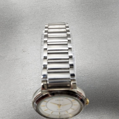 Seiko Alba Urban Watch Women 25mm White Dial Silver Tone Round NewBatt V401-0050