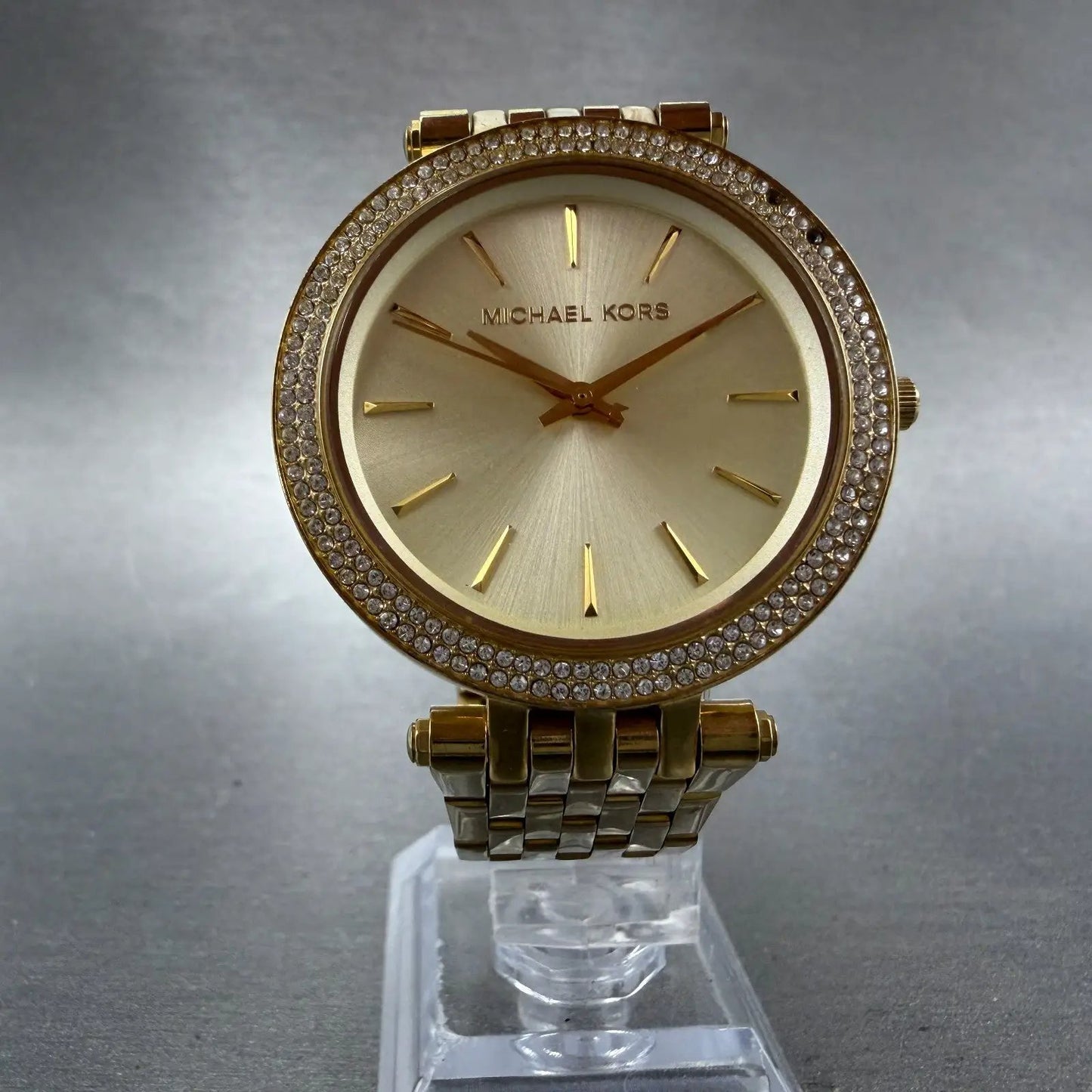 Michael Kors Darci Watch Women 39mm Champagne Dial Gold Tone MK-3191 New Battery5