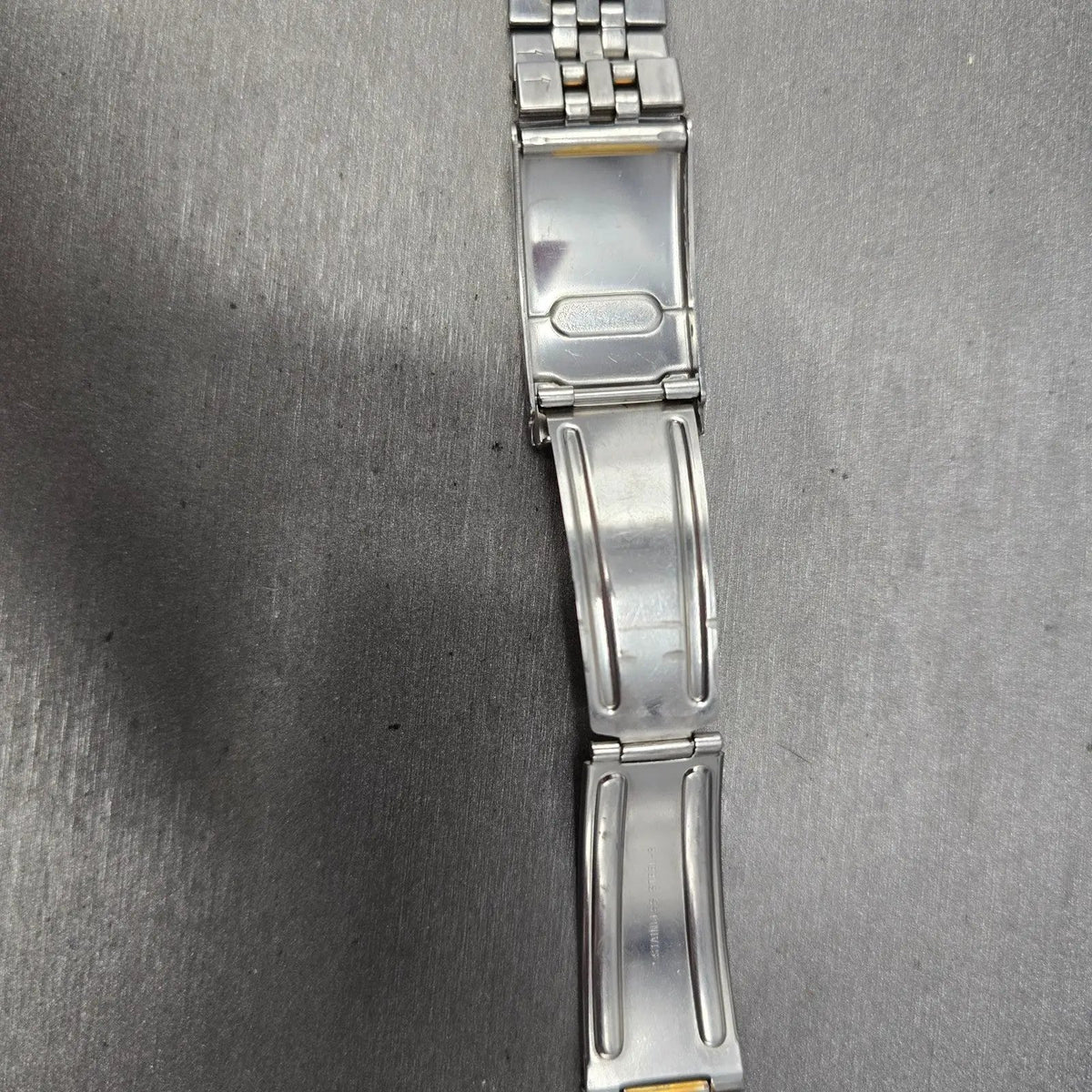 Seiko Bracelet 20mm Stainless Steel Two Tone Tri Folding Clasp VTG Japan10