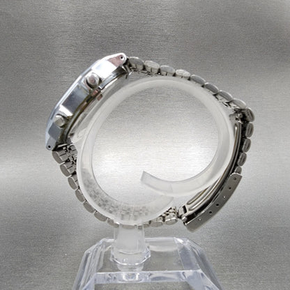 Seiko ALBA Digital Watch Men 36mm Silver Dial Alarm Chrono Y735-4A00 New Battery