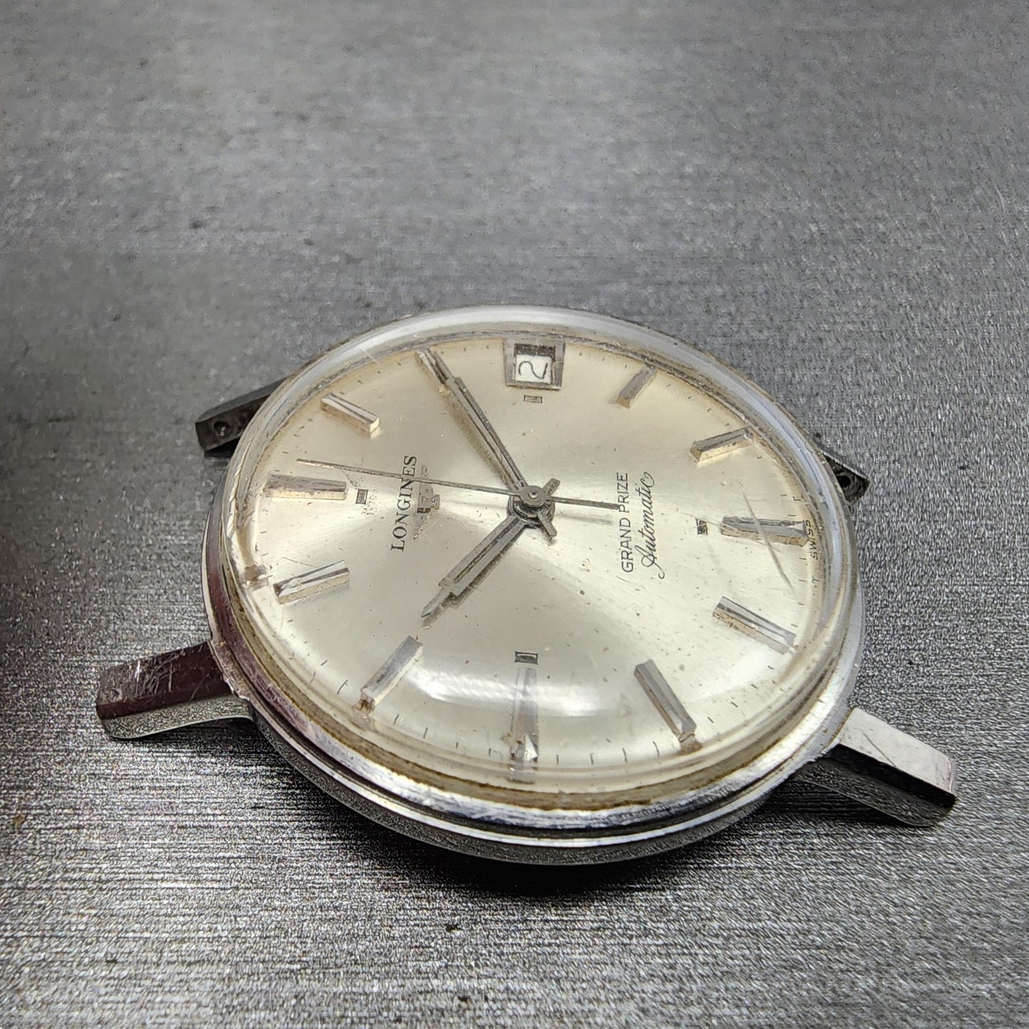 Longines Grand Prize Automatic Watch Men 34mm Silver Dial Stainless Steel PARTS4