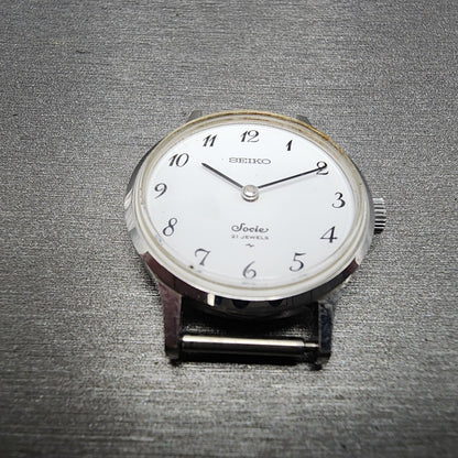 Seiko Socie Watch Women 25mm White Dial Steel Manual Wind Runs 110870 Vintage6