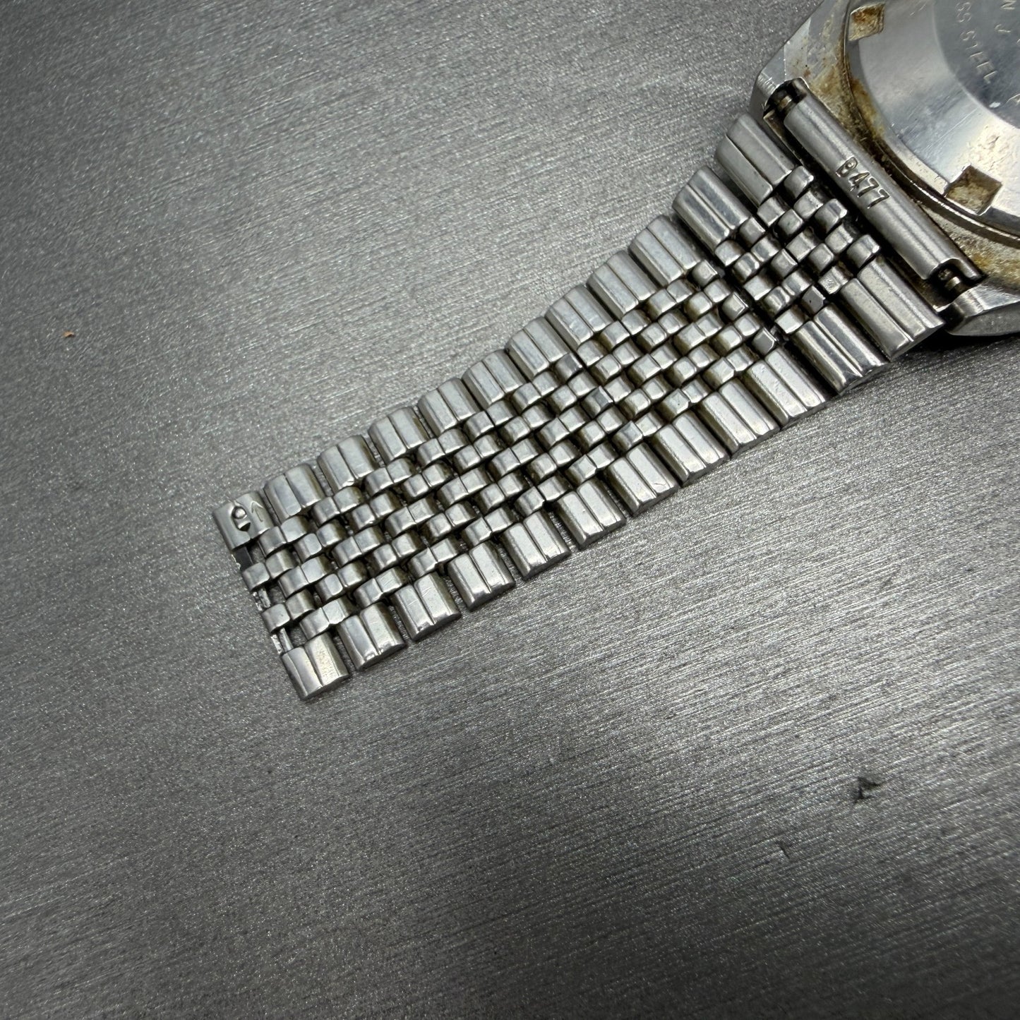 Seiko Digital Watch Men 34mm LCD Alarm Chrono Solar Silver Tone A156-5029 PARTS12