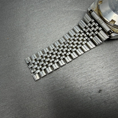 Seiko Digital Watch Men 34mm LCD Alarm Chrono Solar Silver Tone A156-5029 PARTS12