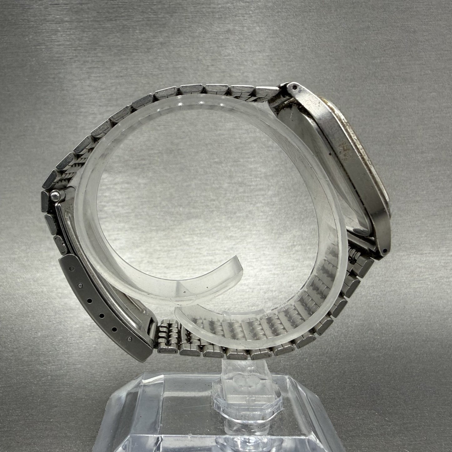 Seiko Watch Men 30mm Silver Dial Silver Tone Rectangle 78305210 PARTS9