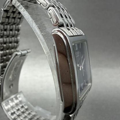 Citizen Tank Watch Women 18mm Black Dial Silver Tone Rectangle New Battery ABC3