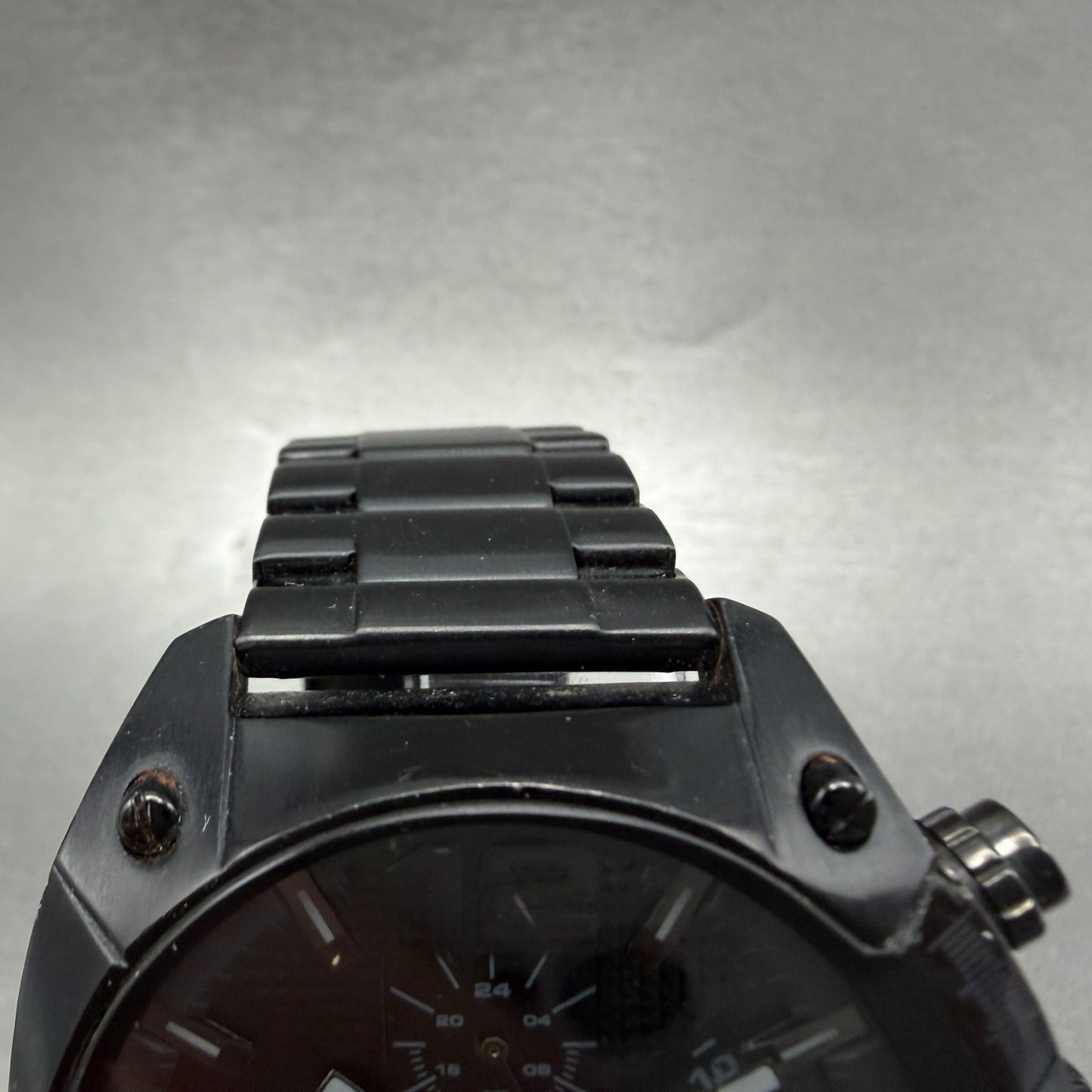 Diesel Overflow Chrono Watch Men 49mm Black Dial Black Date DZ4223 New Battery5
