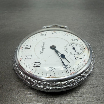South Bend Pocket Watch White Dial Silver Tone Grade 292 Manual Wind PARTS4