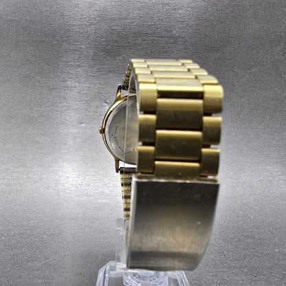 Seiko Alba Watch Men 33mm Cream Dial Gold Tone Round V501-6K80 New Battery HHJKB8