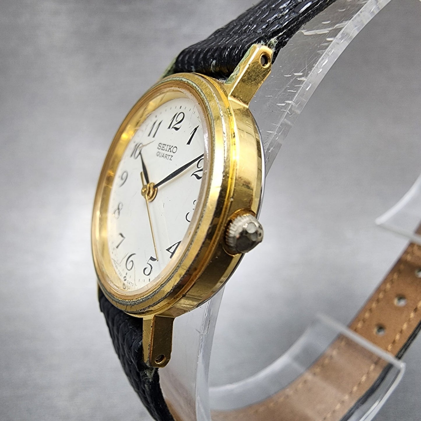 Seiko Watch Women 23mm White Dial Gold Tone 73210100 New Battery2