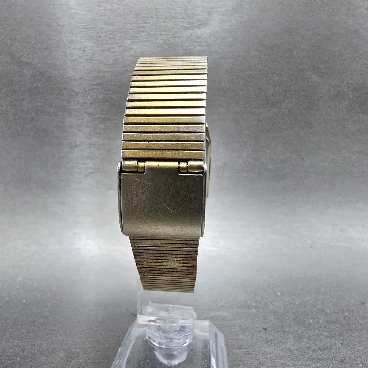 Seiko Tank Watch Men 26mm Gold Dial Gold Tone Rectangle 5Y95-5000 PARTS LP8