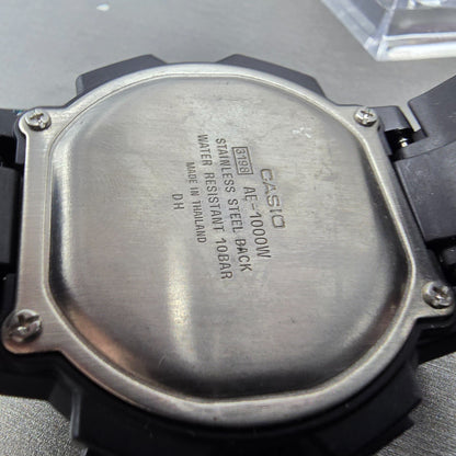 Casio AE-1000W Watch Men 44mm Black Dial Gray Black World Time Digital New Batt11