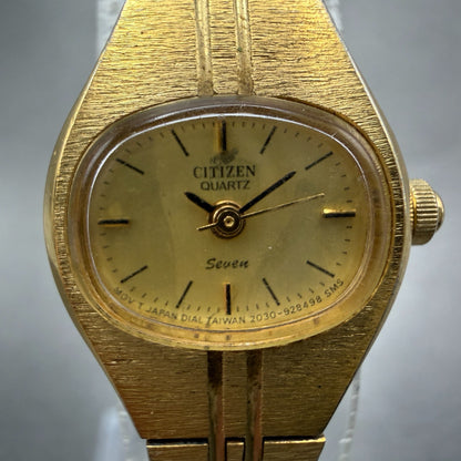 Citizen Seven Watch Women 18mm Champagne Dial Gold Tone 2030-069129 New Battery1