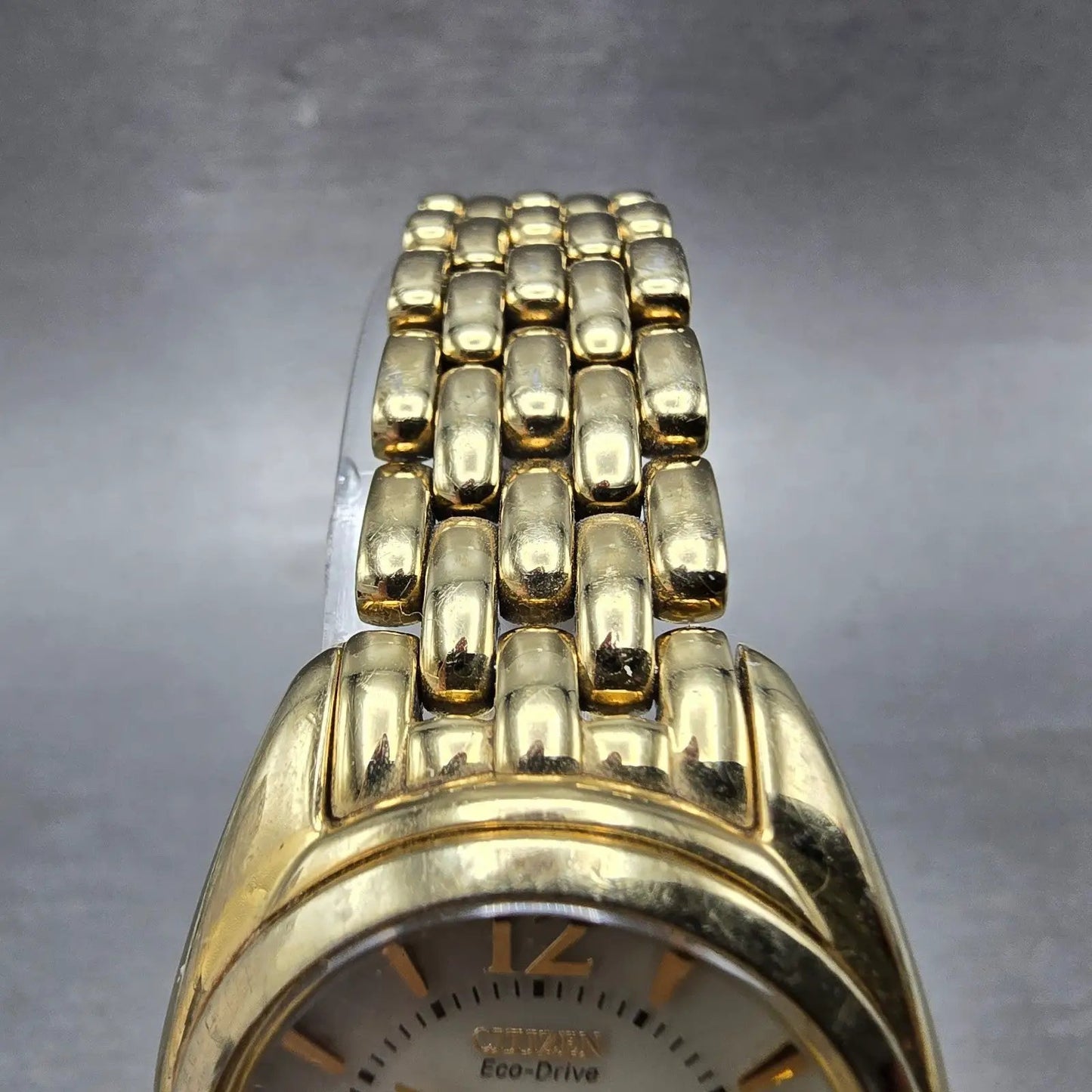Citizen Eco-Drive Paladion Watch Women 28mm Cream Dial Gold Tone Date Runs4