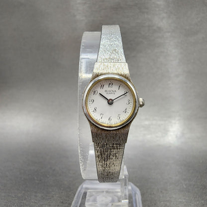 Bulova Watch Women 18mm White Dial Silver Tone Round 91L06 New Battery5