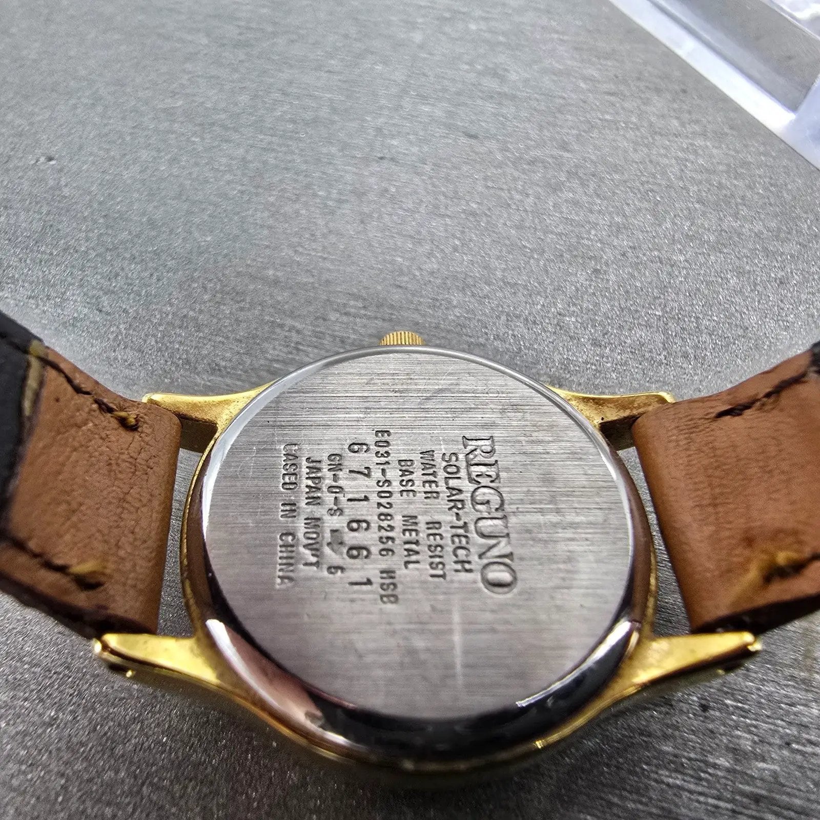 Citizen Reguno Solar Watch Women 24mm White Dial Gold Tone E031-S028256 Runs B9