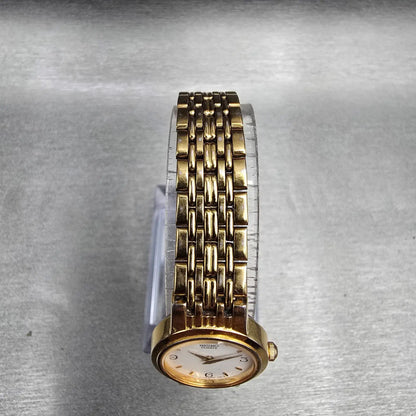 Seiko Watch Women 19mm White Dial Gold Tone Round V400-0368 New Battery4