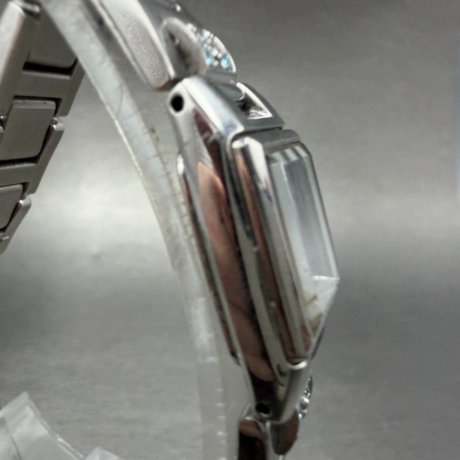 Citizen Wicca Watch Women 15mm Blue Dial Silver Rectangle 5431-L20891 New Batt3