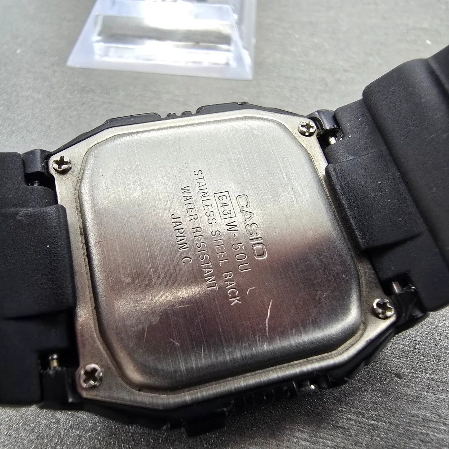 Casio W-50U World Time Watch Men 32mm Black Alarm Chronograph New Battery VTG9