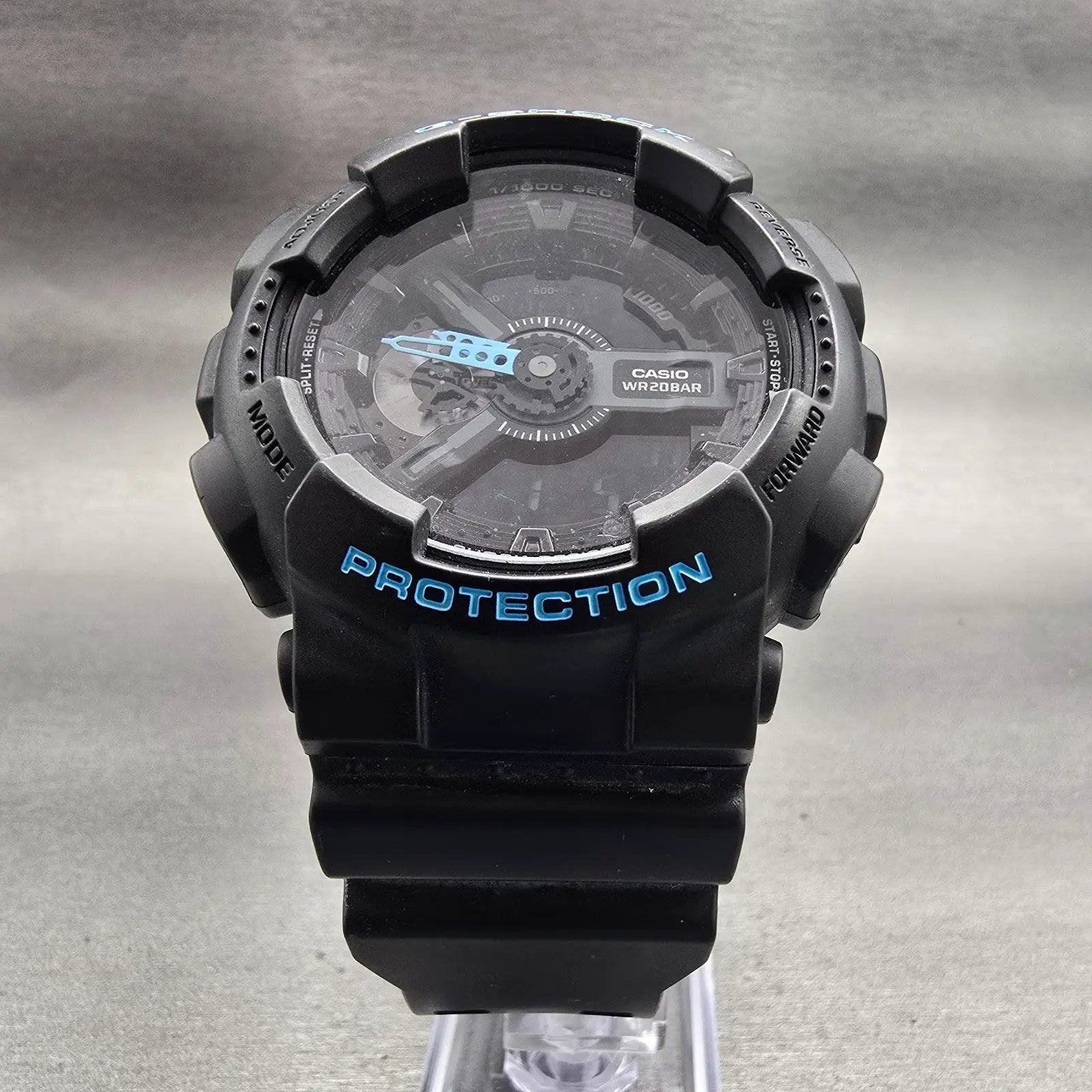 Casio G-Shock GA-110LN Watch Men 50mm Black Blue Chronograph Alarm New Battery5
