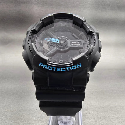 Casio G-Shock GA-110LN Watch Men 50mm Black Blue Chronograph Alarm New Battery5