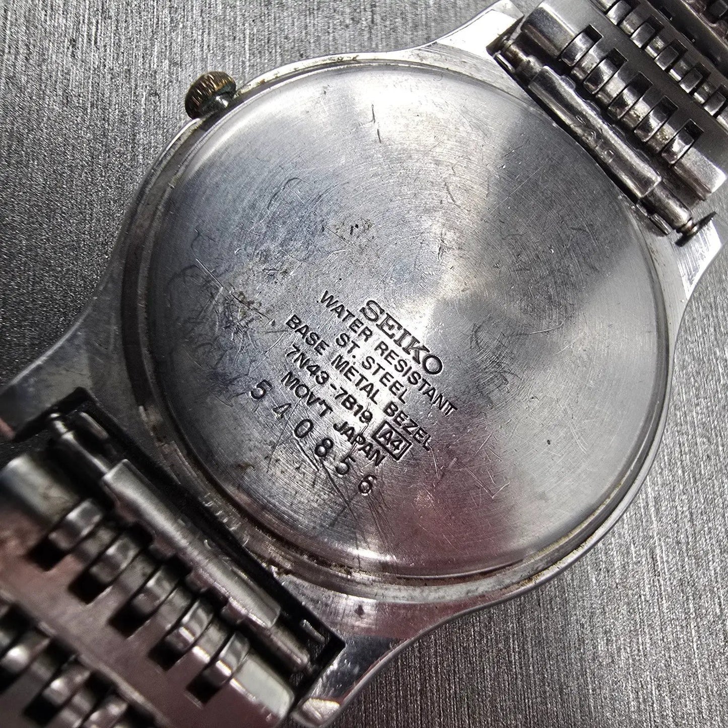 Seiko Watch Men 36mm White Dial Two Tone Daydate Round 7N43-7B19 New Battery JT10