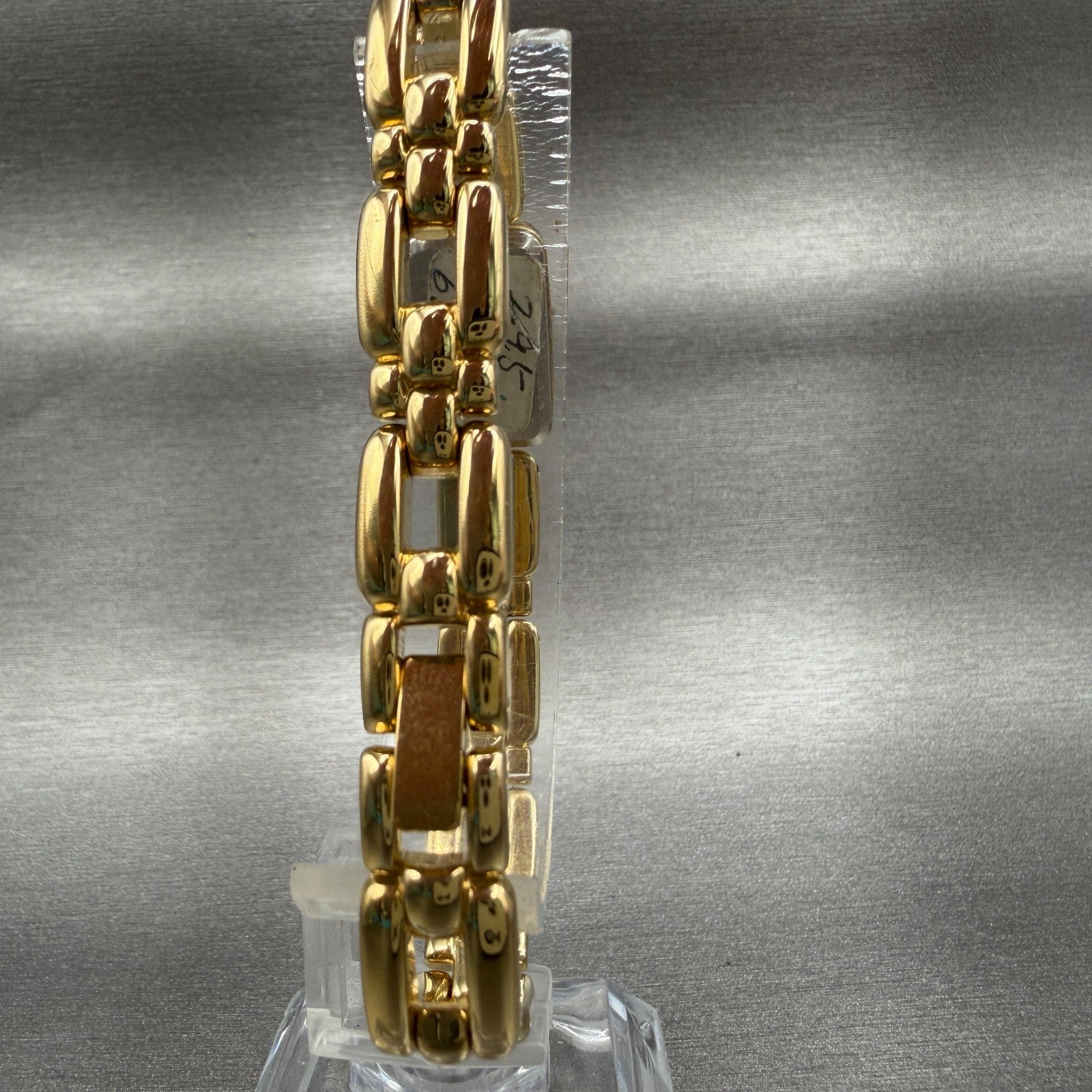 Seiko Tank Watch Women 13mm Champagne Dial Gold Tone Rectangle 2E207108 New Bat7