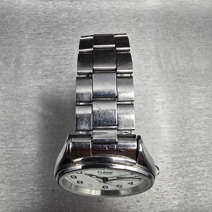 Pulsar Railroad Approved Watch Men 34mm White Dial Daydate Y148-7009 New Battery4