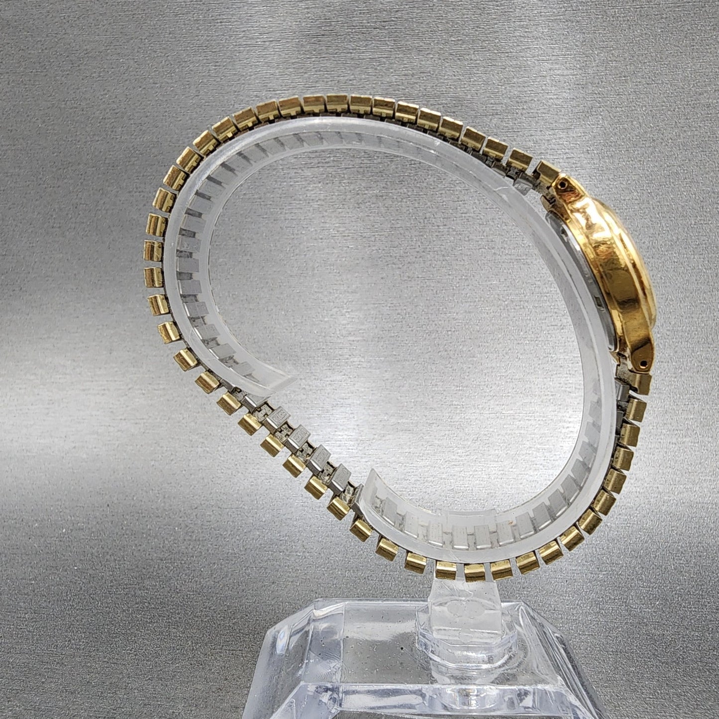 Seiko Watch Women 24mm Gold Dial Gold Tone Daydate Round 7N830141 New Battery8