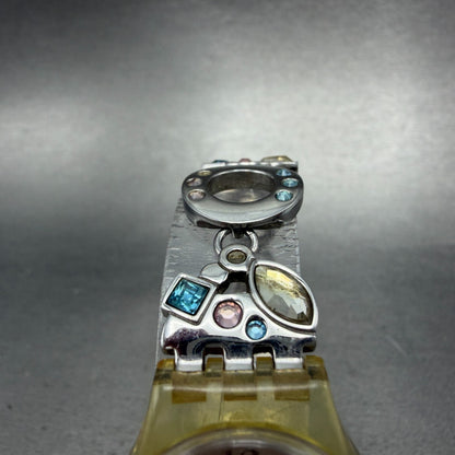 Swatch Menthol Tone Watch Women 25mm Silver Dial Clear Case LK292G New Battery4