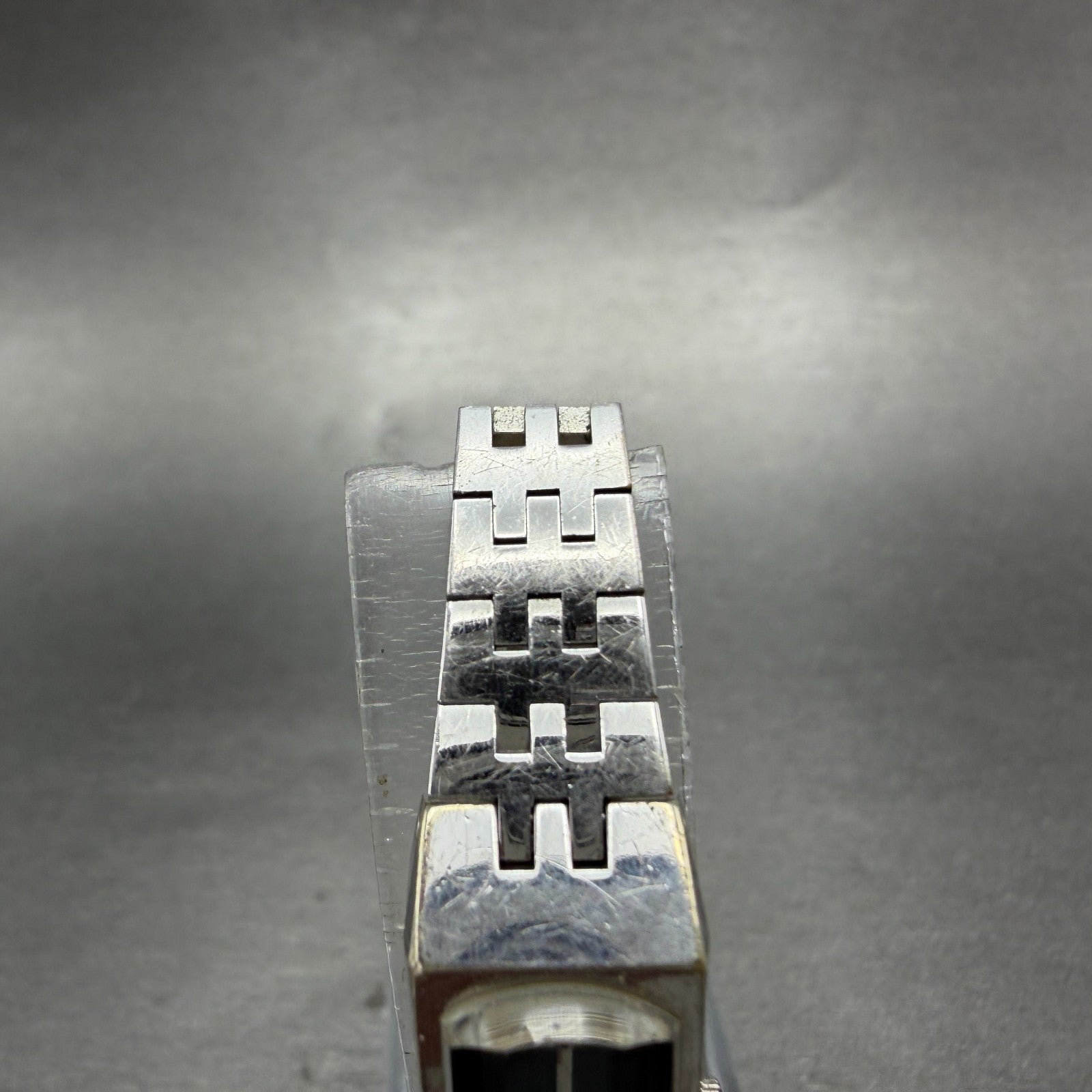 Seiko Watch Women 13mm Black Dial Silver Tone Rectangle Manual 1520-3670 PARTS5
