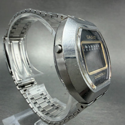 Casio casiotron O-11 Watch Men 36mm Digital Steel Daydate Round NO BACK PARTS4