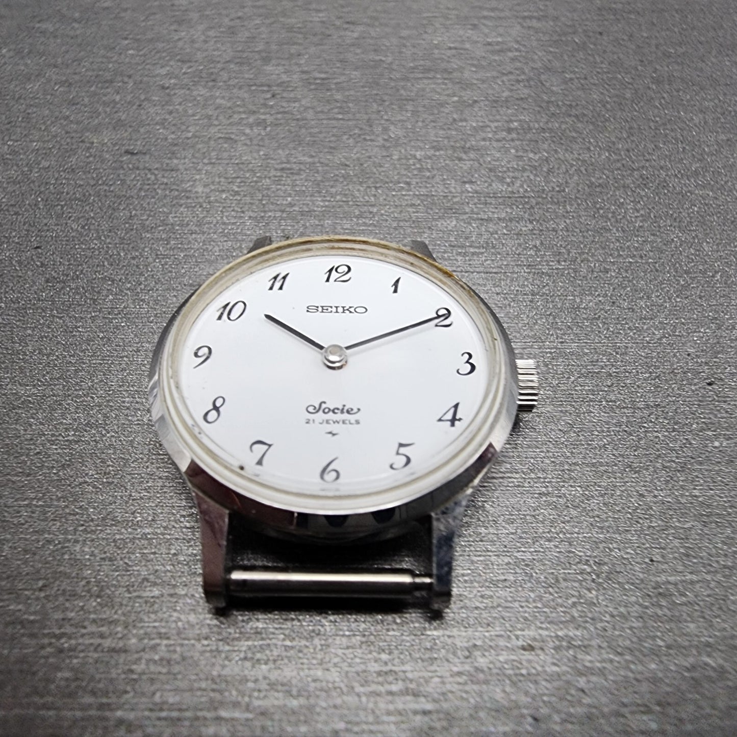 Seiko Socie Watch Women 25mm White Dial Steel Manual Wind Runs 110870 Vintage2