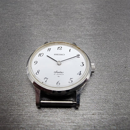 Seiko Socie Watch Women 25mm White Dial Steel Manual Wind Runs 110870 Vintage2
