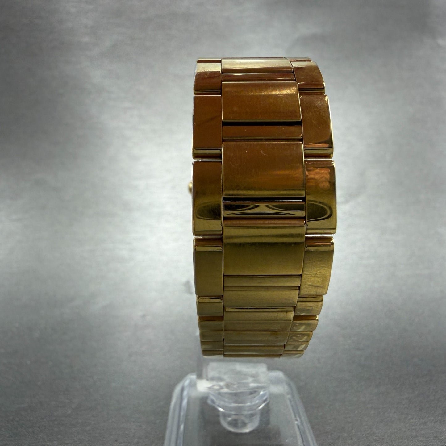 Coach Tank Watch Men 25mm Silver Dial Gold Tone Date 7.073.492 New Battery7