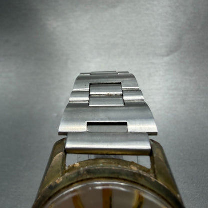 Rioch Dynamic Escort Watch Men 36mm Silver Dial Gold Tone Date Round Manual Runs4