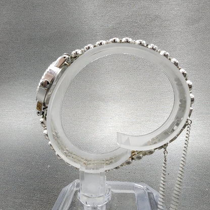 Seiko Watch Women 19mm Silver Dial Silver Tone Oval 14215510 New Battery VTG6