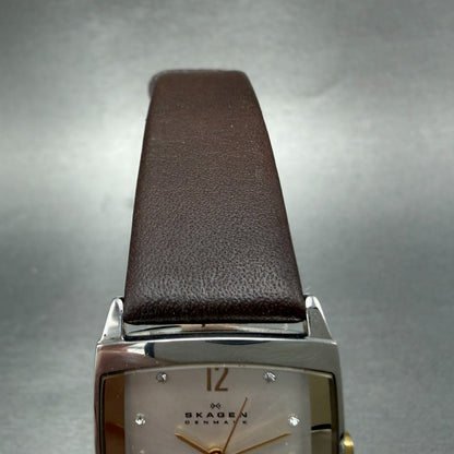 Skagen Tank Watch Women 24mm Silver Dial Steel Rectangle 691SSLG New Battery4