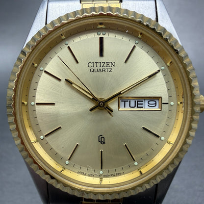 Citizen CQ President Watch Men 36mm Champagne Dial Two Tone Daydate Round NewBat1