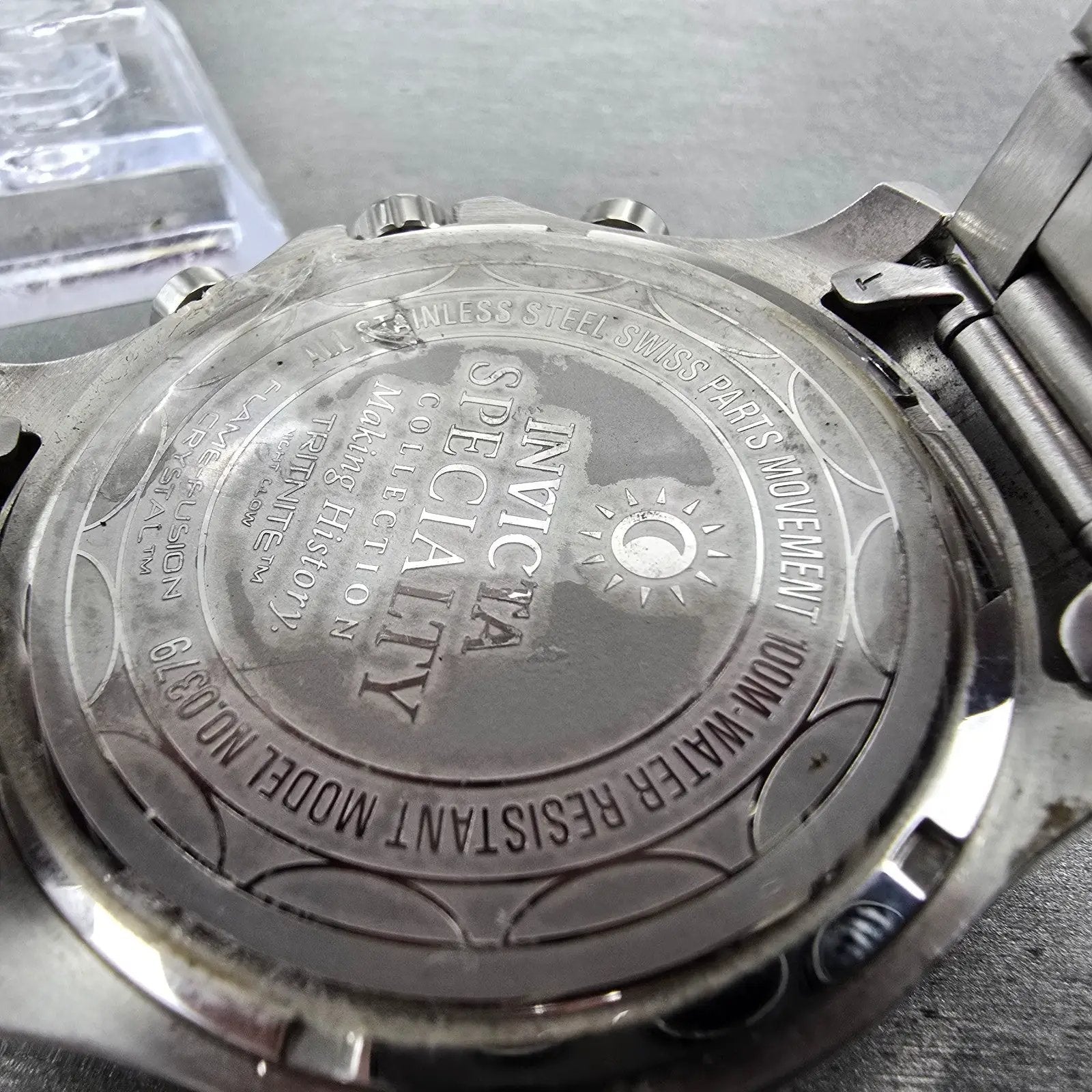 Invicta Specialty Watch Men 48mm Black Dial Silver Tone Date Month 0379 New Batt9