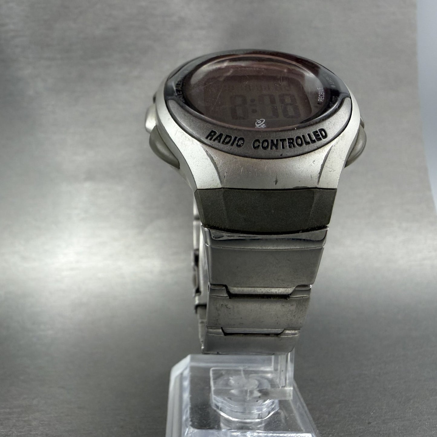 Casio Waveceptor Watch Men 42mm Digital Alarm Chrono Gray Oval WV50H New Batt5