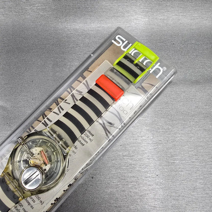 Swatch Scuba 200 Smile Watch Men 38mm White Dial Clear Case SKD127 New Battery12
